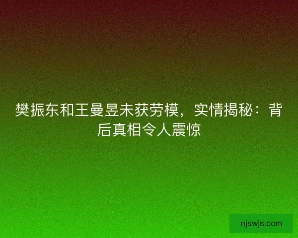 樊振东和王曼昱未获劳模，实情揭秘：背后真相令人震惊