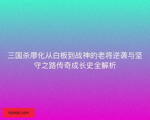 三国杀廖化从白板到战神的老将逆袭与坚守之路传奇成长史全解析