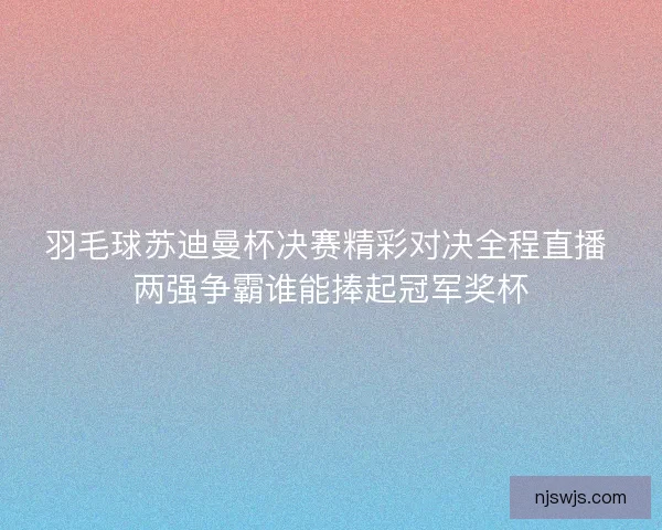 羽毛球苏迪曼杯决赛精彩对决全程直播 两强争霸谁能捧起冠军奖杯