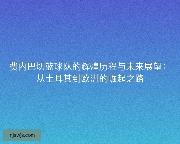 费内巴切篮球队的辉煌历程与未来展望:从土耳其到欧洲的崛起之路 费内巴切篮球队的辉煌历程与未来展望:从土耳其到欧洲的崛起之路